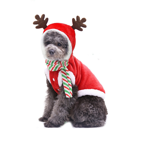 Pet Christmas Clothing Autumn Winter Warm Cat Supplies Dog Flannel Elk Pet Clothing