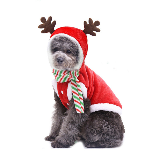 Pet Christmas Clothing Autumn Winter Warm Cat Supplies Dog Flannel Elk Pet Clothing